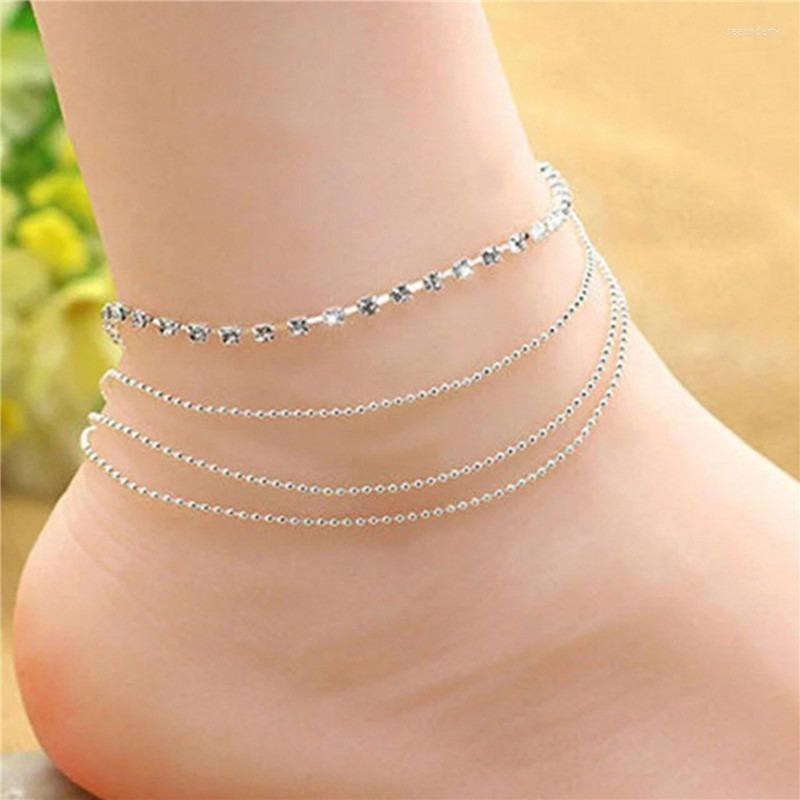 Anklets Fashion Silver Color Crystal Zircon 3 Rows Beads Bracelet Anklet Ankle Chain Rhinestones Foot Jewelry Leg Bracelets
Anklets Fashion Silver Color Crystal Zircon 3 Rows Beads Bracelet Anklet Ankle Chain Rhinestones Foot Jewelry Leg Bracelets
