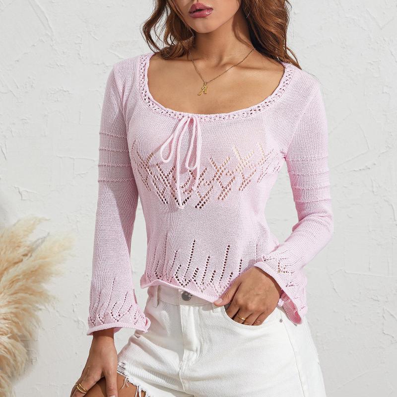 Women' T Shirts Women Knitted T-shirt Long Sleeve Square Neck Hollowed Solid Fall Tops For Casual Street, Pink
Women' T Shirts Women Knitted T-shirt Long Sleeve Square Neck Hollowed Solid Fall Tops For Casual Street, Pink
