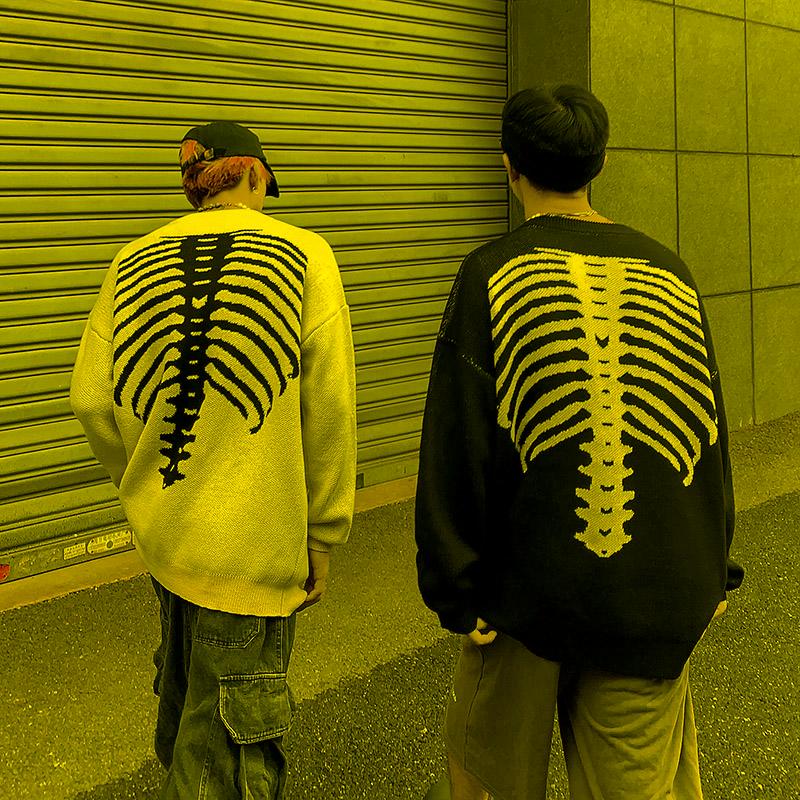 Men's Sweaters Men Oversized Sweater Loose Skeleton Bone Printing Woman O-Neck Pullovers High Quality Streetwear Vintage Knitted SweatersMen, Black
Men's Sweaters Men Oversized Sweater Loose Skeleton Bone Printing Woman O-Neck Pullovers High Quality Streetwear Vintage Knitted SweatersMen, Black