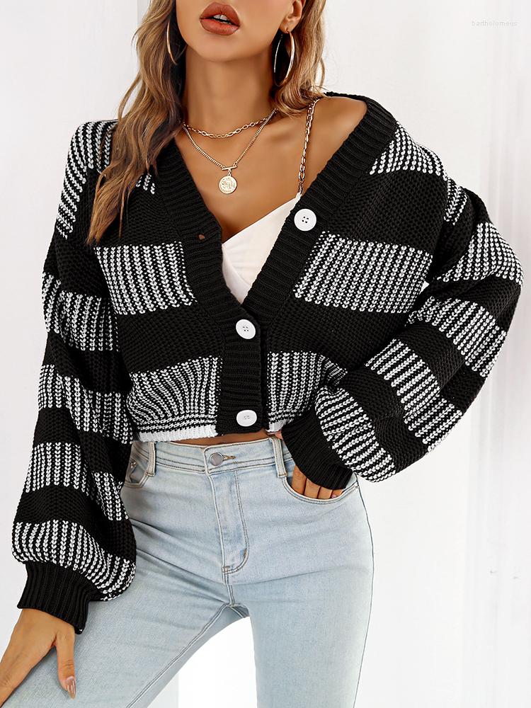 Women' Knits Fashion Autumn Winter Women Knitted Cardigan Sweater V-Neck Striped Contrast Street Style Streetwear Casual Slim Female, Green
Women' Knits Fashion Autumn Winter Women Knitted Cardigan Sweater V-Neck Striped Contrast Street Style Streetwear Casual Slim Female, Green