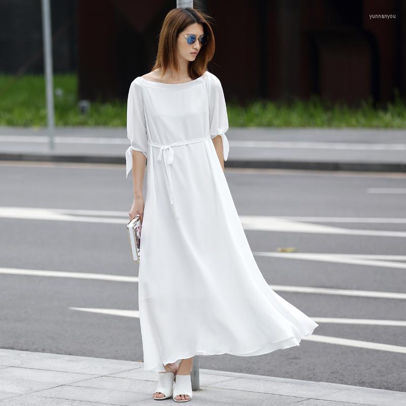 Party Dresses Women Summer Autumn Fashion Ladies Casual Plus Size Solid Color Slash Neck Sash Decoration Maxi Long Chiffon Dress Vestido, Beige
Party Dresses Women Summer Autumn Fashion Ladies Casual Plus Size Solid Color Slash Neck Sash Decoration Maxi Long Chiffon Dress Vestido, Beige