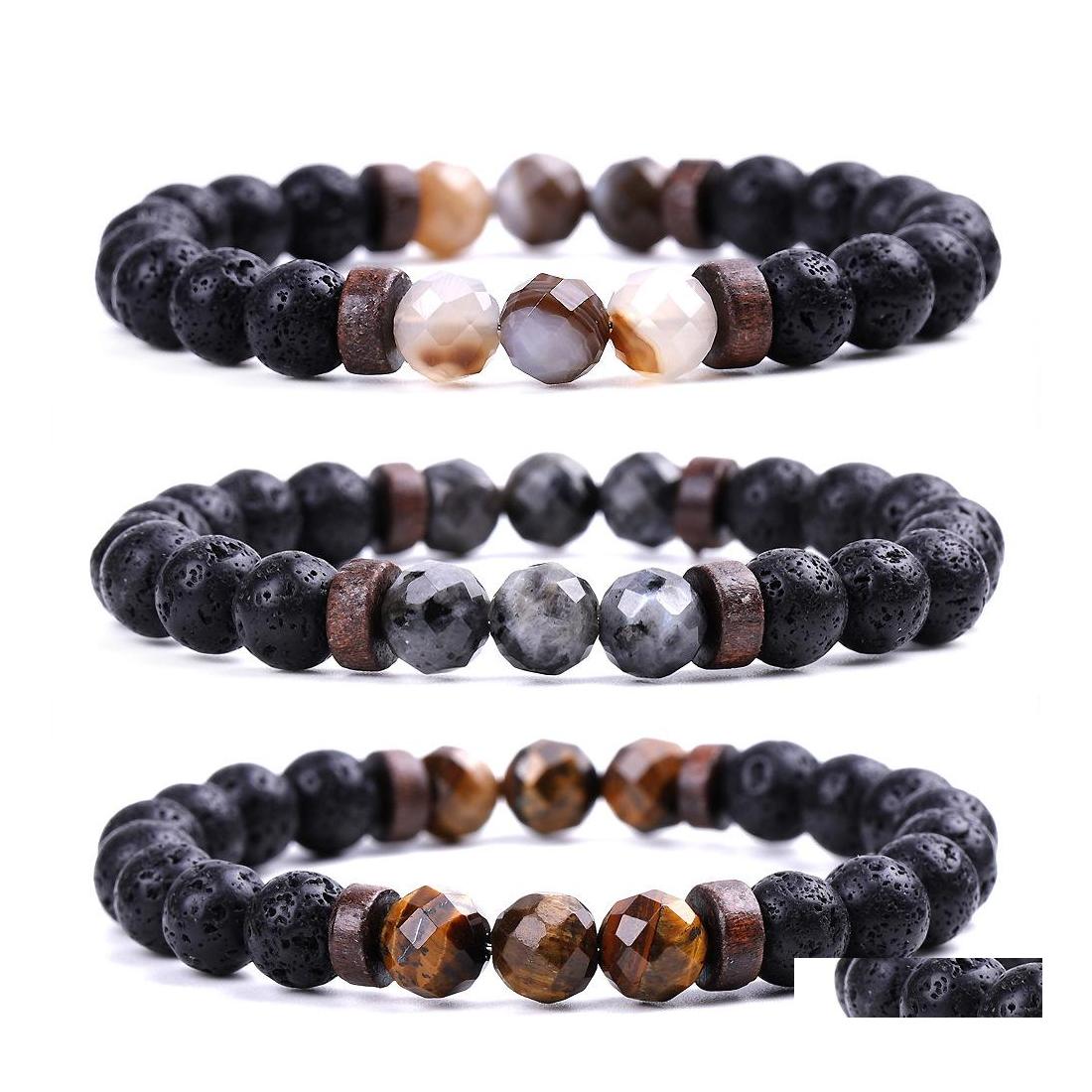 Charm Bracelets Fashion Natural Black Lava Stone Bracelet Cut Face Tigers Eye Stripe Agate Aromatherapy Essential Oil Diffuser For W Dhiax
Charm Bracelets Fashion Natural Black Lava Stone Bracelet Cut Face Tigers Eye Stripe Agate Aromatherapy Essential Oil Diffuser For W Dhiax