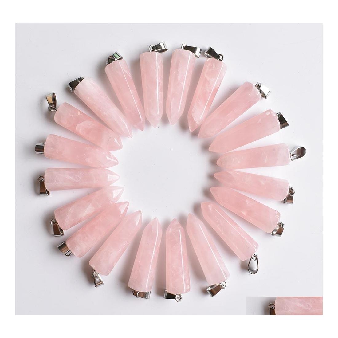 Charms Natural Stone Pink Crystal Pillar Rose Quartz Pendants For Jewelry Necklace Marking Drop Delivery Findings Components Dhjsv
Charms Natural Stone Pink Crystal Pillar Rose Quartz Pendants For Jewelry Necklace Marking Drop Delivery Findings Components Dhjsv