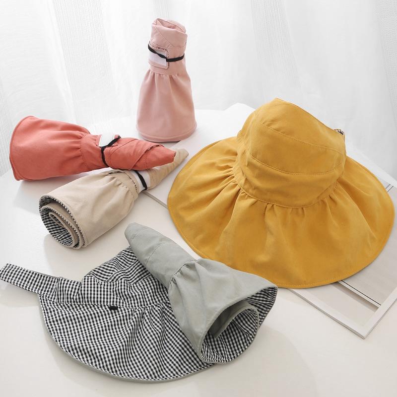 Wide Brim Hats Collapsible Lattice Double Sided Fisherman'S Hat Women Visor Summer Sun Protection Big Outdoor Sunhat Empty Top 
Wide Brim Hats Collapsible Lattice Double Sided Fisherman'S Hat Women Visor Summer Sun Protection Big Outdoor Sunhat Empty Top