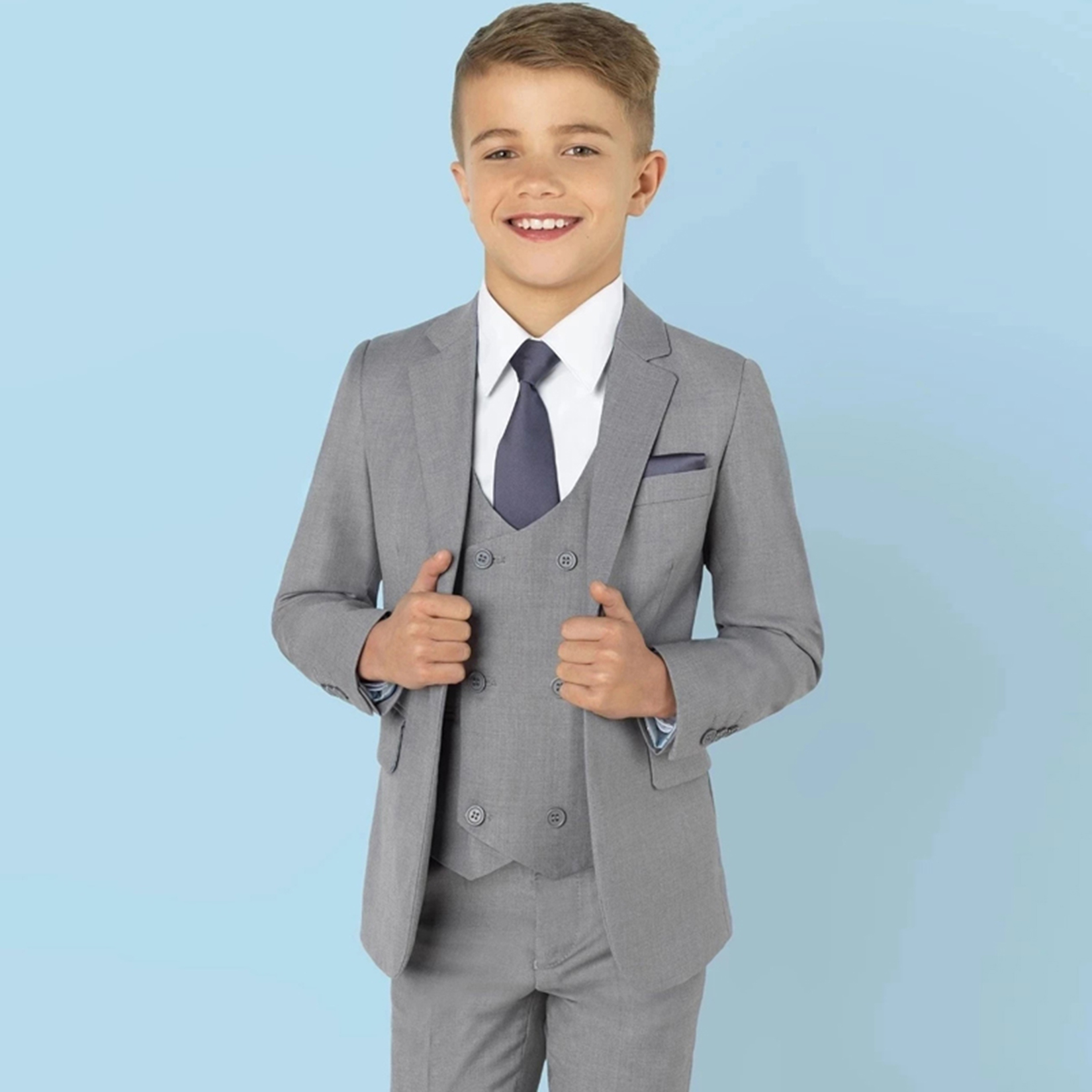 Boys Suit Formal Blazer Wedding Tuxedo 3 Piece Set Kids Jacket Vest Pants Complete Children Clothes