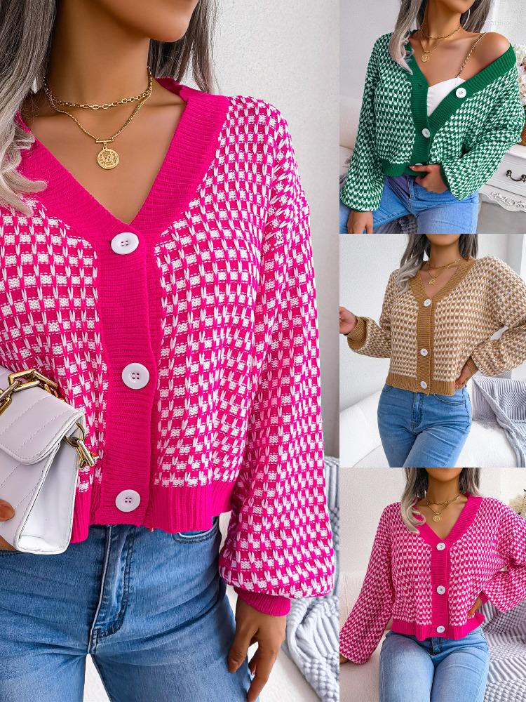 Women' Knits Sweater V-Neck Cardigan Elegant Korean Chic Long-Sleeved Plaid Casual All-match Cardigans Preppy Style Top, Green
Women' Knits Sweater V-Neck Cardigan Elegant Korean Chic Long-Sleeved Plaid Casual All-match Cardigans Preppy Style Top, Green