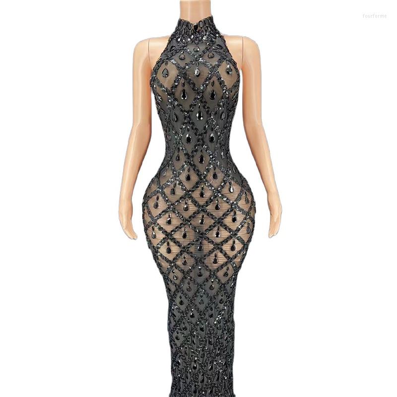Stage Wear Women Sexy Sparkly Crystals Sequins Long Dress Evening Prom Party Birthday Mesh Transparent Show Club, Dress 2
Stage Wear Women Sexy Sparkly Crystals Sequins Long Dress Evening Prom Party Birthday Mesh Transparent Show Club, Dress 2