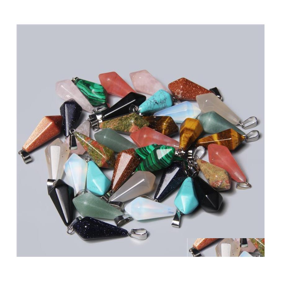 Charms Natural Stone Pink Quartz Crystal Tiger Eye Pendum Hexagonal Pyramid Pendant For Diy Jewelry Making Necklace Drop Delivery Fi Dhewi
Charms Natural Stone Pink Quartz Crystal Tiger Eye Pendum Hexagonal Pyramid Pendant For Diy Jewelry Making Necklace Drop Delivery Fi Dhewi