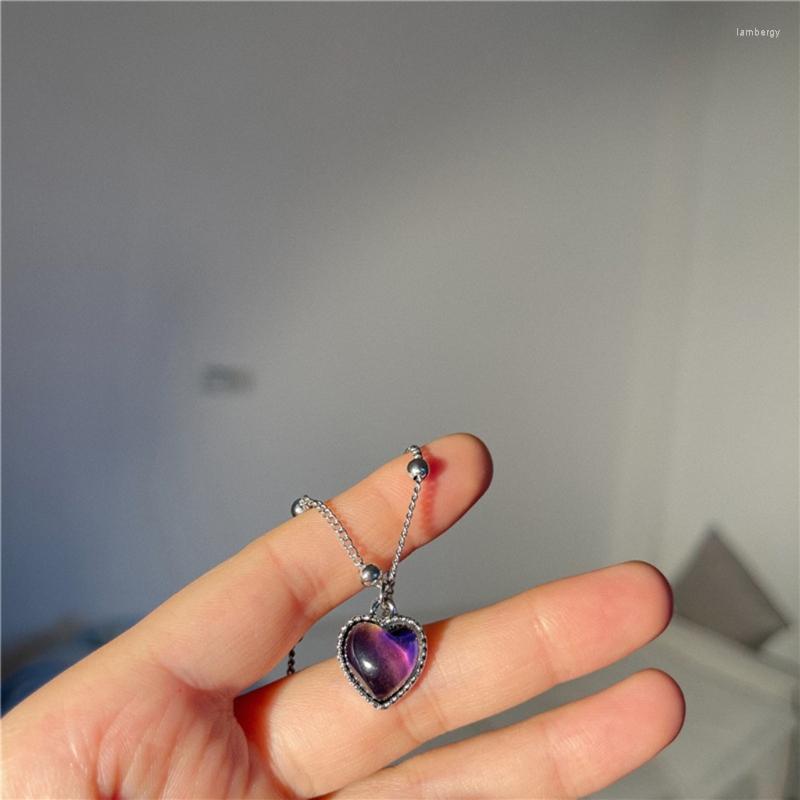 Pendant Necklaces Temperature Sensing Color Changing Necklace Heart Shaped Gifts Titanium Steel Chain Female Jewelry
Pendant Necklaces Temperature Sensing Color Changing Necklace Heart Shaped Gifts Titanium Steel Chain Female Jewelry