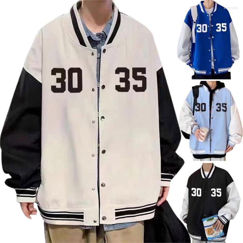 Men's Jackets Spring Men Jacket Stand Collar Single-breasted Number Print Long Sleeve Elastic Cuff Baseball Coats Chaquetas Hombre, Black
Men's Jackets Spring Men Jacket Stand Collar Single-breasted Number Print Long Sleeve Elastic Cuff Baseball Coats Chaquetas Hombre, Black