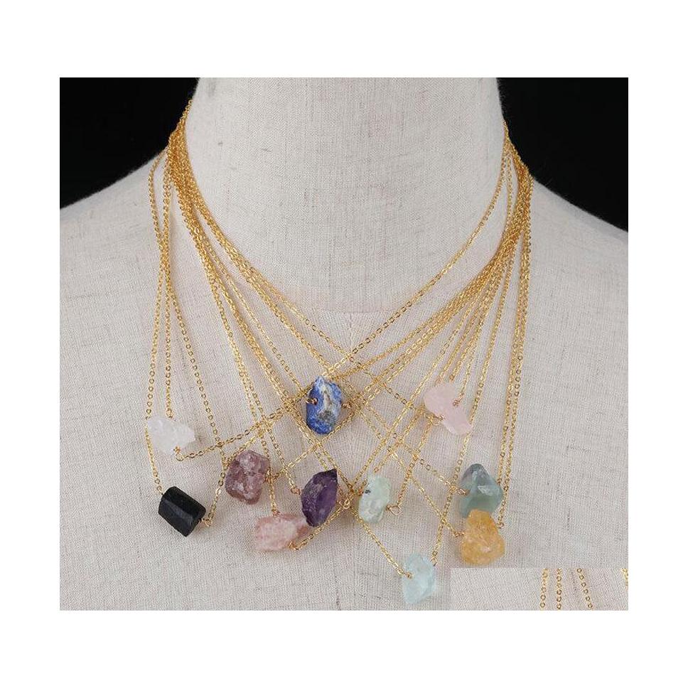 Pendant Necklaces Gold Reiki Chakra Irregar Druzy Natural Stone Amethyst Necklace Rose Quartz Lapis Women Men Link Chain Jewelr Yydh Dh7Fa
Pendant Necklaces Gold Reiki Chakra Irregar Druzy Natural Stone Amethyst Necklace Rose Quartz Lapis Women Men Link Chain Jewelr Yydh Dh7Fa