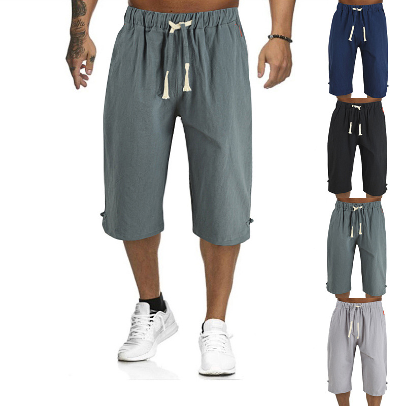 2021 Cross-border foreign trade summer men's cotton and linen casual five-point shorts beach casual pants lanyard new beach shorts, Black
2021 Cross-border foreign trade summer men's cotton and linen casual five-point shorts beach casual pants lanyard new beach shorts, Black