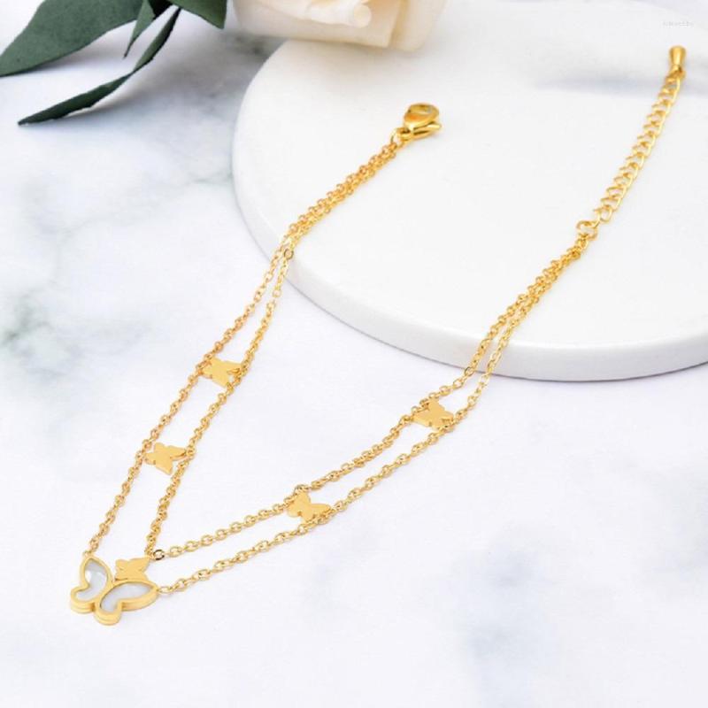 Anklets Korean Style Double Layer Butterfly Shell Anklet Titanium Steel Furnace Color Preservation Plating Luxurious Women Footwear
Anklets Korean Style Double Layer Butterfly Shell Anklet Titanium Steel Furnace Color Preservation Plating Luxurious Women Footwear