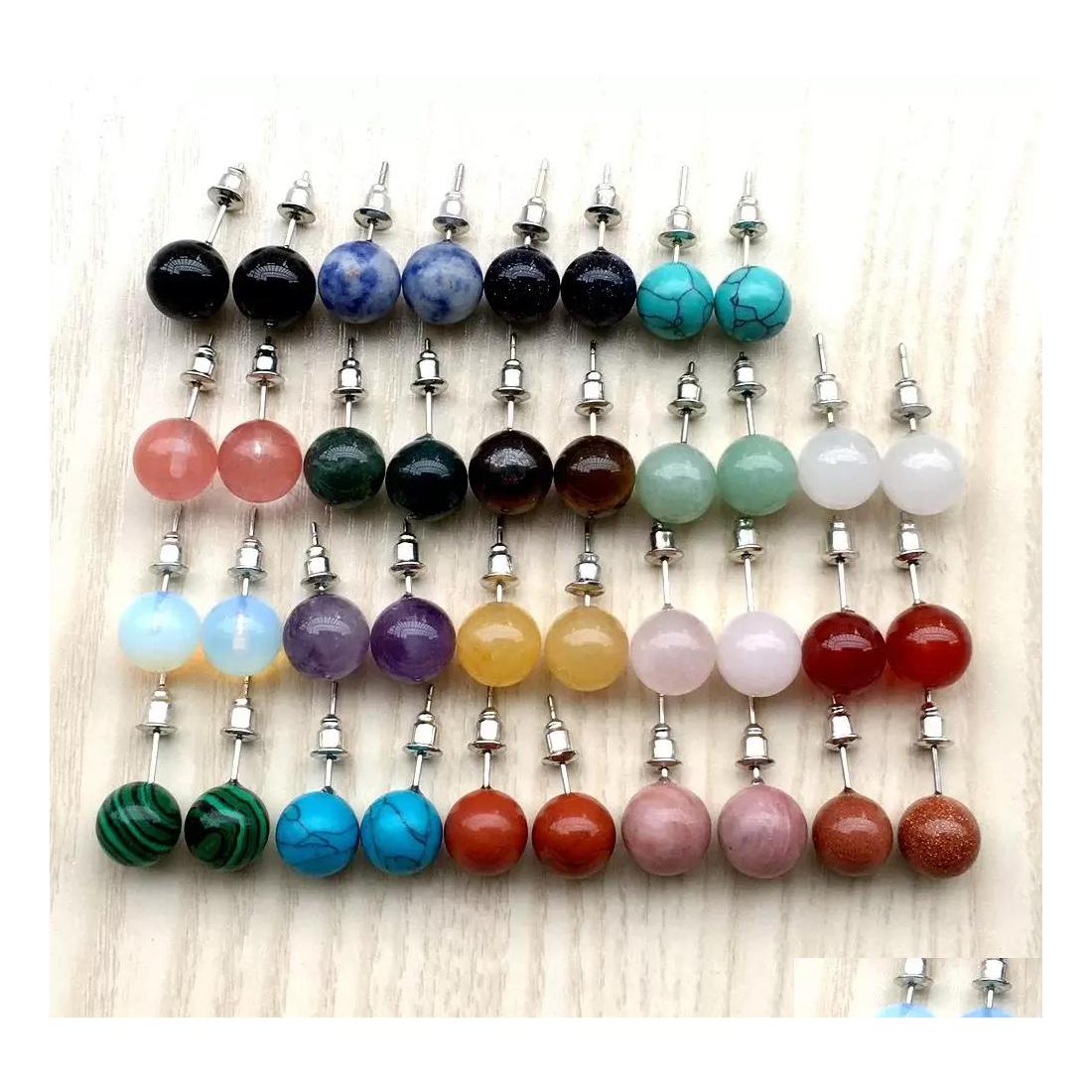 Stud 10Mm Natural Stone Crystal Earrings Tiger Eye Rose Quartz Turquoises Amethyst Opal Beads Earring For Women Carshop2006 Drop Del Dhrj1
Stud 10Mm Natural Stone Crystal Earrings Tiger Eye Rose Quartz Turquoises Amethyst Opal Beads Earring For Women Carshop2006 Drop Del Dhrj1