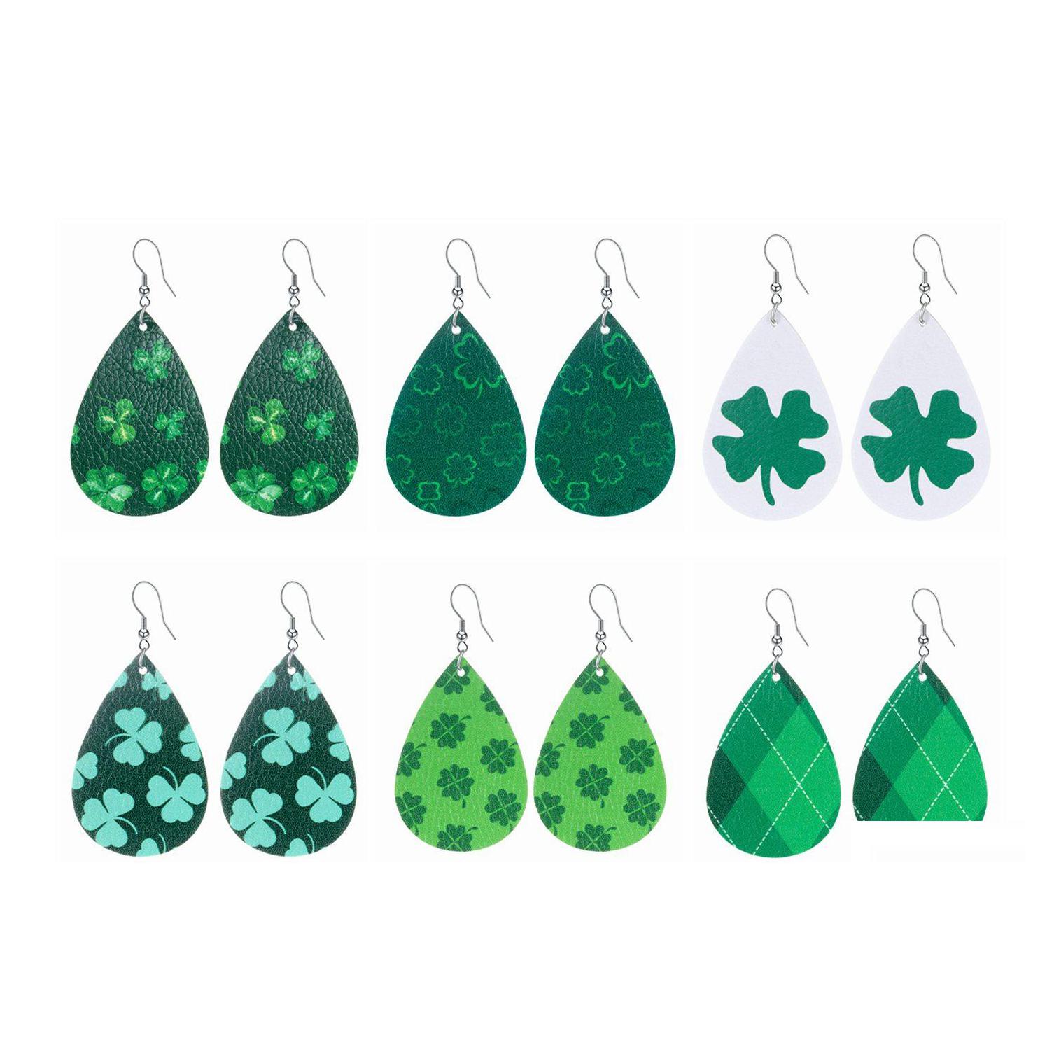 Dangle Chandelier 12Pairs Trend Fashion Personality Leather Earrings Women Printed Clover Pattern Drop Shape Earring Jewelry Valen Dhzkd
Dangle Chandelier 12Pairs Trend Fashion Personality Leather Earrings Women Printed Clover Pattern Drop Shape Earring Jewelry Valen Dhzkd