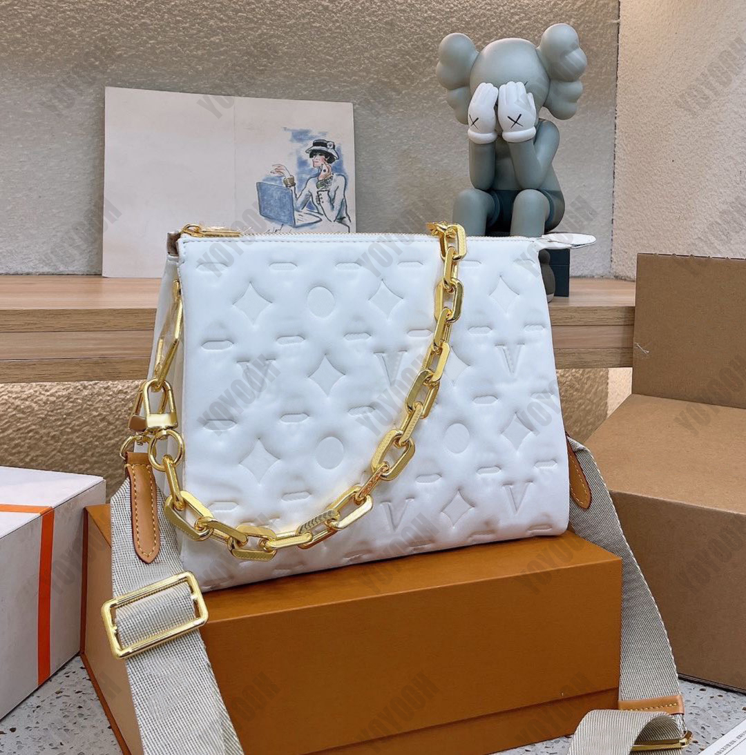 Luxury designer bags Womens wide shoulder diagonal bag with chain fashion handbag girls must wash bag 7A top leather cross body 26cm