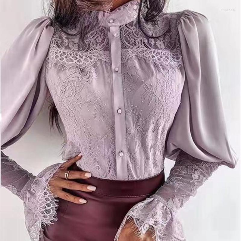 Women' Blouses Autumn Tops Slim Hollow Stand Collar Lace Blouse Elegant Fashion Vintage Shirts Woman Long Flare Sleeve Women Blusas Mujer, Black
Women' Blouses Autumn Tops Slim Hollow Stand Collar Lace Blouse Elegant Fashion Vintage Shirts Woman Long Flare Sleeve Women Blusas Mujer, Black