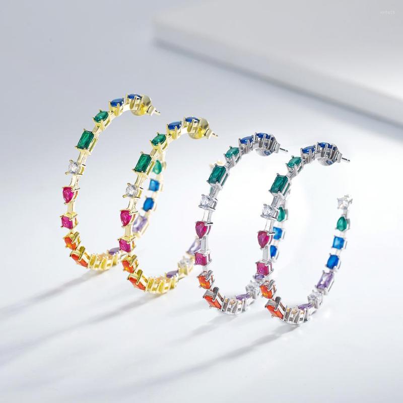 Hoop Earrings LOKWAN 925 Sterling Silver Plated With 14k Gold Closely Inlaid Rainbow Simulation Diamond Large Women Exaggerated
Hoop Earrings LOKWAN 925 Sterling Silver Plated With 14k Gold Closely Inlaid Rainbow Simulation Diamond Large Women Exaggerated