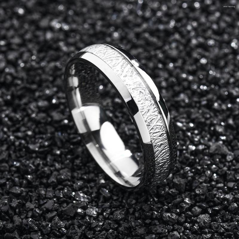 Wedding Rings 6mm Stainless Steel Jewelry Silk Anti-Grain Stone Men's Ring Engagement For Women
Wedding Rings 6mm Stainless Steel Jewelry Silk Anti-Grain Stone Men's Ring Engagement For Women