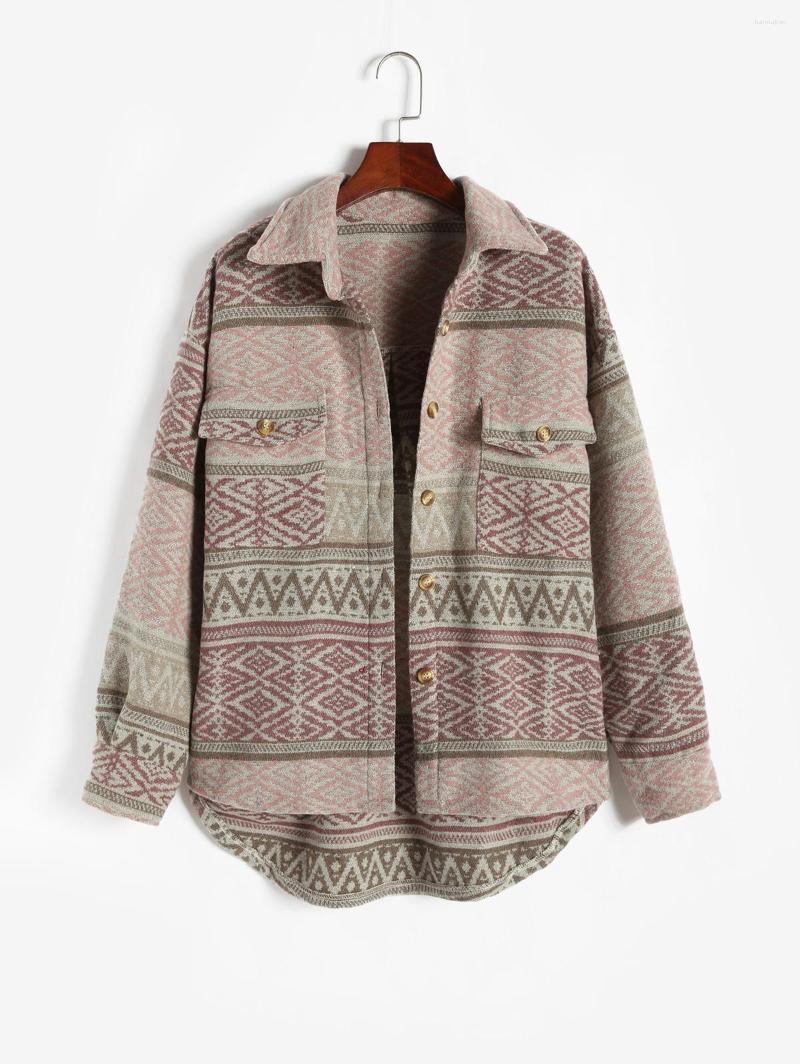 Women' Jackets ZAFUL Ethnic Aztec Printed Pockets Cargo Jacket Women Loose Button Up Long Sleeve Shacket Spring Autumn Thin Outwear Fashion, Army green
Women' Jackets ZAFUL Ethnic Aztec Printed Pockets Cargo Jacket Women Loose Button Up Long Sleeve Shacket Spring Autumn Thin Outwear Fashion, Army green