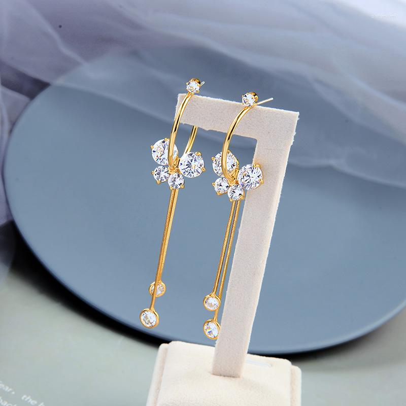 Dangle Earrings BALANBIU High-quality Shiny Zircon Butterfly Layered Drop Earring For Women Gold Color Brass Fashion Jewelry Accessory
Dangle Earrings BALANBIU High-quality Shiny Zircon Butterfly Layered Drop Earring For Women Gold Color Brass Fashion Jewelry Accessory