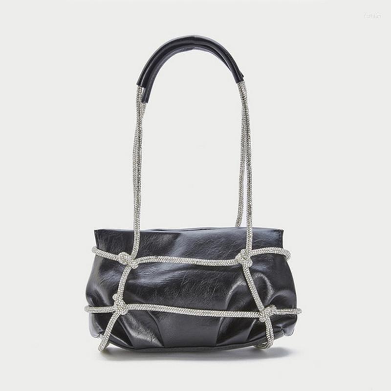 Evening Bags Fashion Rhinestone Chain Woman Shoulder Bag Vintage Pu Soft Leather Handbag Women'S Designer Brands Shopping Underarm Tote, Black
Evening Bags Fashion Rhinestone Chain Woman Shoulder Bag Vintage Pu Soft Leather Handbag Women'S Designer Brands Shopping Underarm Tote, Black