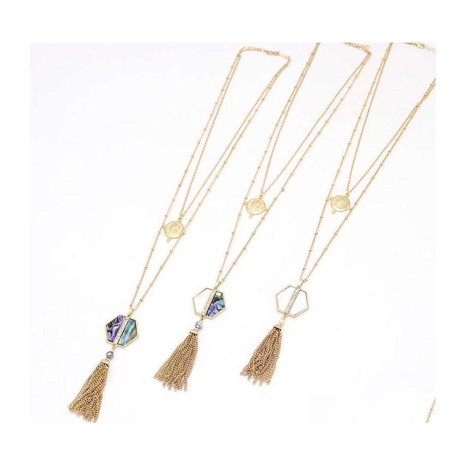 Pendant Necklaces Fashion Abalone Shell Designer Style Necklace Hexagon Geometry Statement Mtilayer For Women Brand Jewelry Drop Del Dh8Yw
Pendant Necklaces Fashion Abalone Shell Designer Style Necklace Hexagon Geometry Statement Mtilayer For Women Brand Jewelry Drop Del Dh8Yw