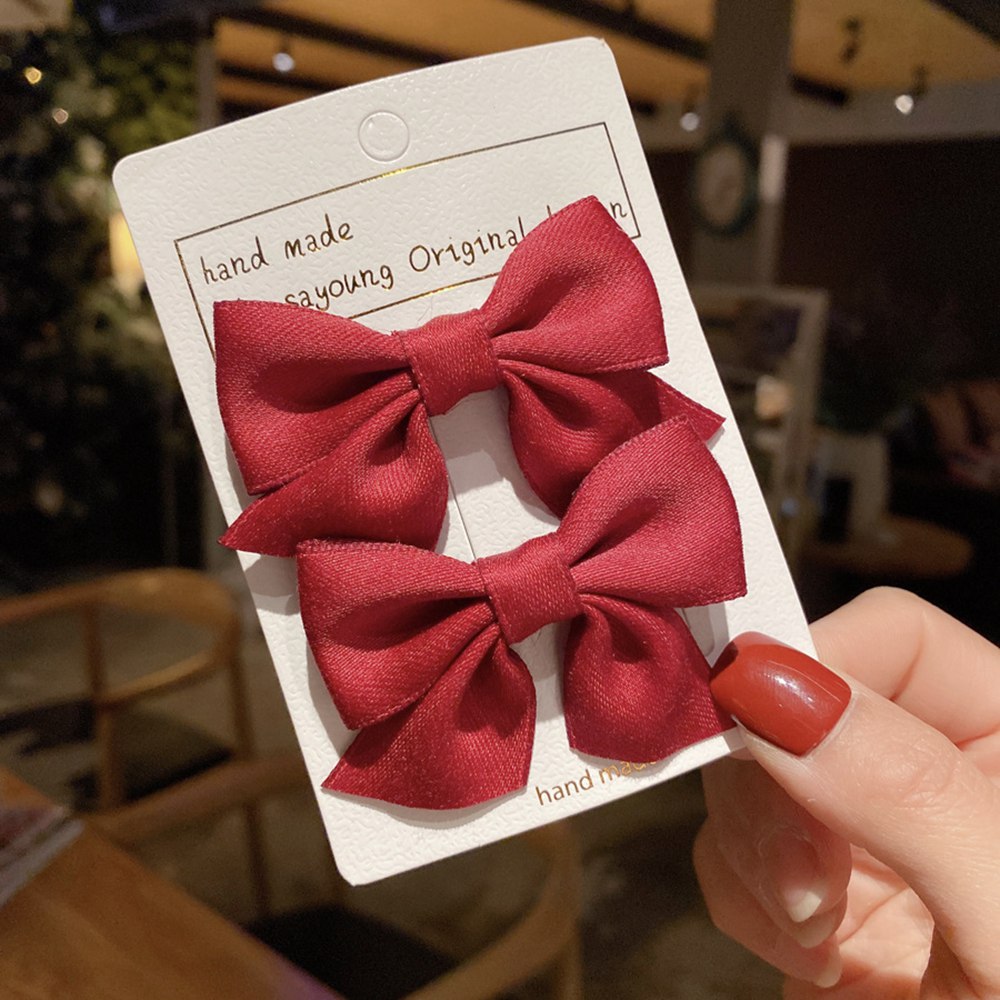 Solid Color Ribbon Bow Hairpins for Kids Grosgrain Bows Hair Clips Boutique Handmade Headwear Girls Baby Hair Accessories 1645