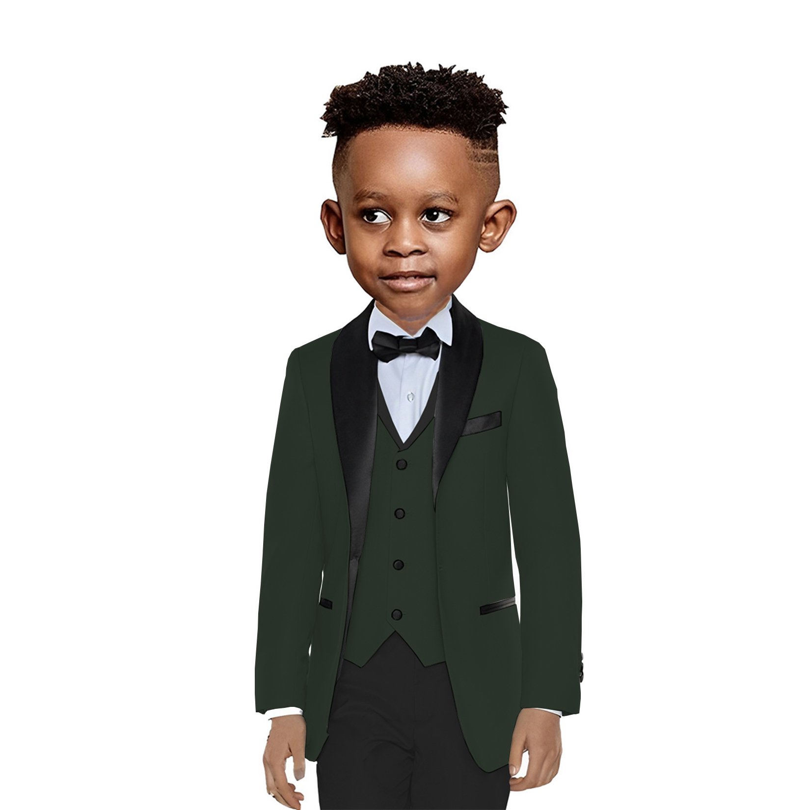 Boys Wedding Suit Jacket Pants Vest 3 Pieces Set Shawl Collar Blazer Fashion Kids Clothes with Bow Tie