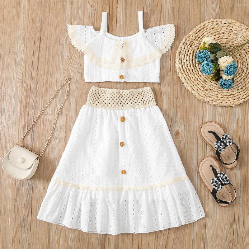 Clothing Sets CitgeeSummer Kids Girl Outfits Set Sling Straps Ruffle Hem Sleeveless Button Hollow Tops High Waist Elastic Skirt Clothes, Picture shown
Clothing Sets CitgeeSummer Kids Girl Outfits Set Sling Straps Ruffle Hem Sleeveless Button Hollow Tops High Waist Elastic Skirt Clothes, Picture shown