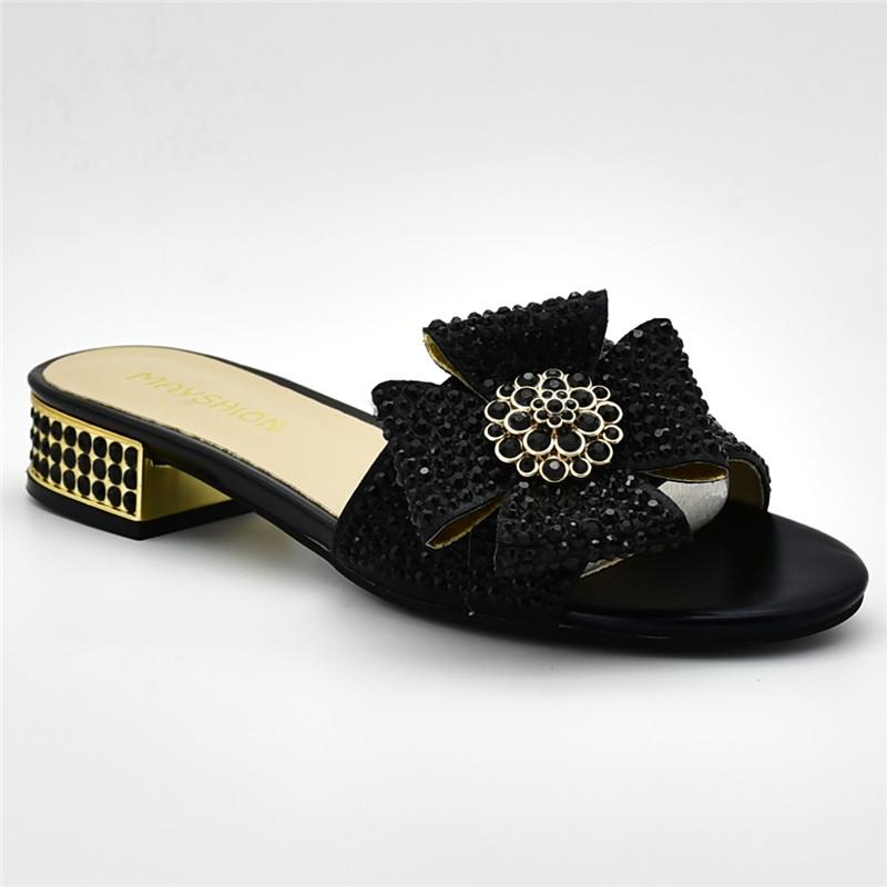 Dress Shoes Arrival Luxury Women Decorated With Rhinestone Sandals Slip On For Italy Design African Party Pumps, Black
Dress Shoes Arrival Luxury Women Decorated With Rhinestone Sandals Slip On For Italy Design African Party Pumps, Black