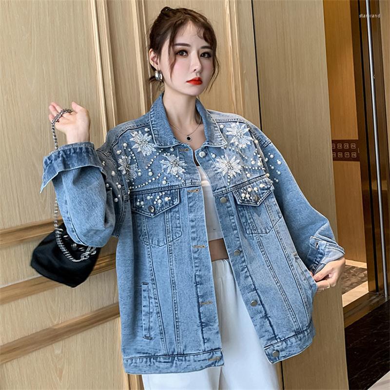 Women' Jackets 2023 Spring Autumn Jeans Jacket Korean Rhinestones Embroideried 3D Flowers Hole Cowboy Outerwear Causal Women Demin Coat, Blue
Women' Jackets 2023 Spring Autumn Jeans Jacket Korean Rhinestones Embroideried 3D Flowers Hole Cowboy Outerwear Causal Women Demin Coat, Blue