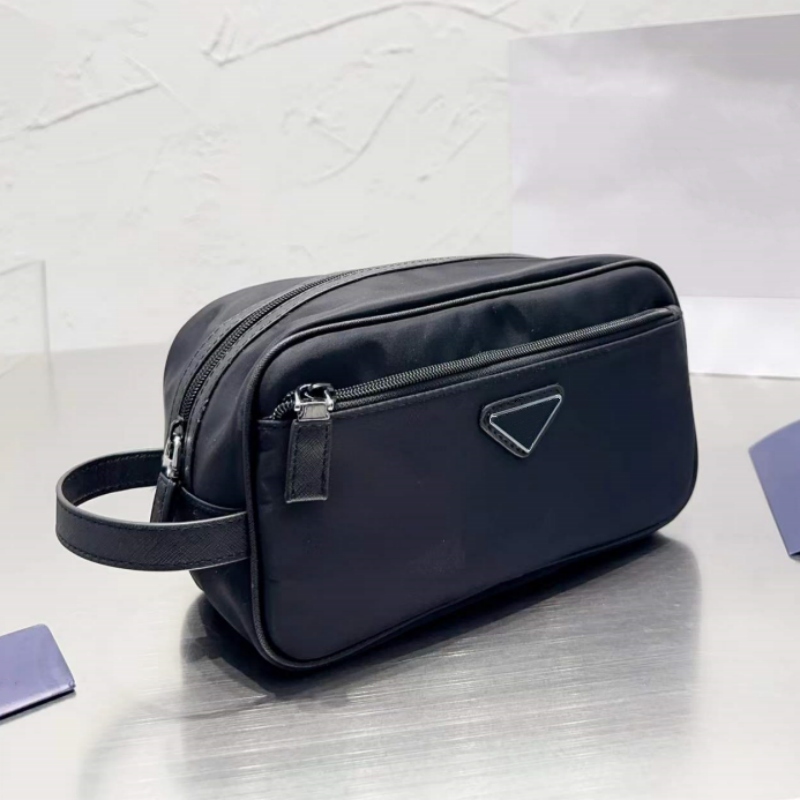 Mens makeup bag designer cosmetic bag Black Nylon Small toiletry bag make up handbag wash pouch fashion purse Triangle TOP 2023, Black(28*18cm)
Mens makeup bag designer cosmetic bag Black Nylon Small toiletry bag make up handbag wash pouch fashion purse Triangle TOP 2023, Black(28*18cm)