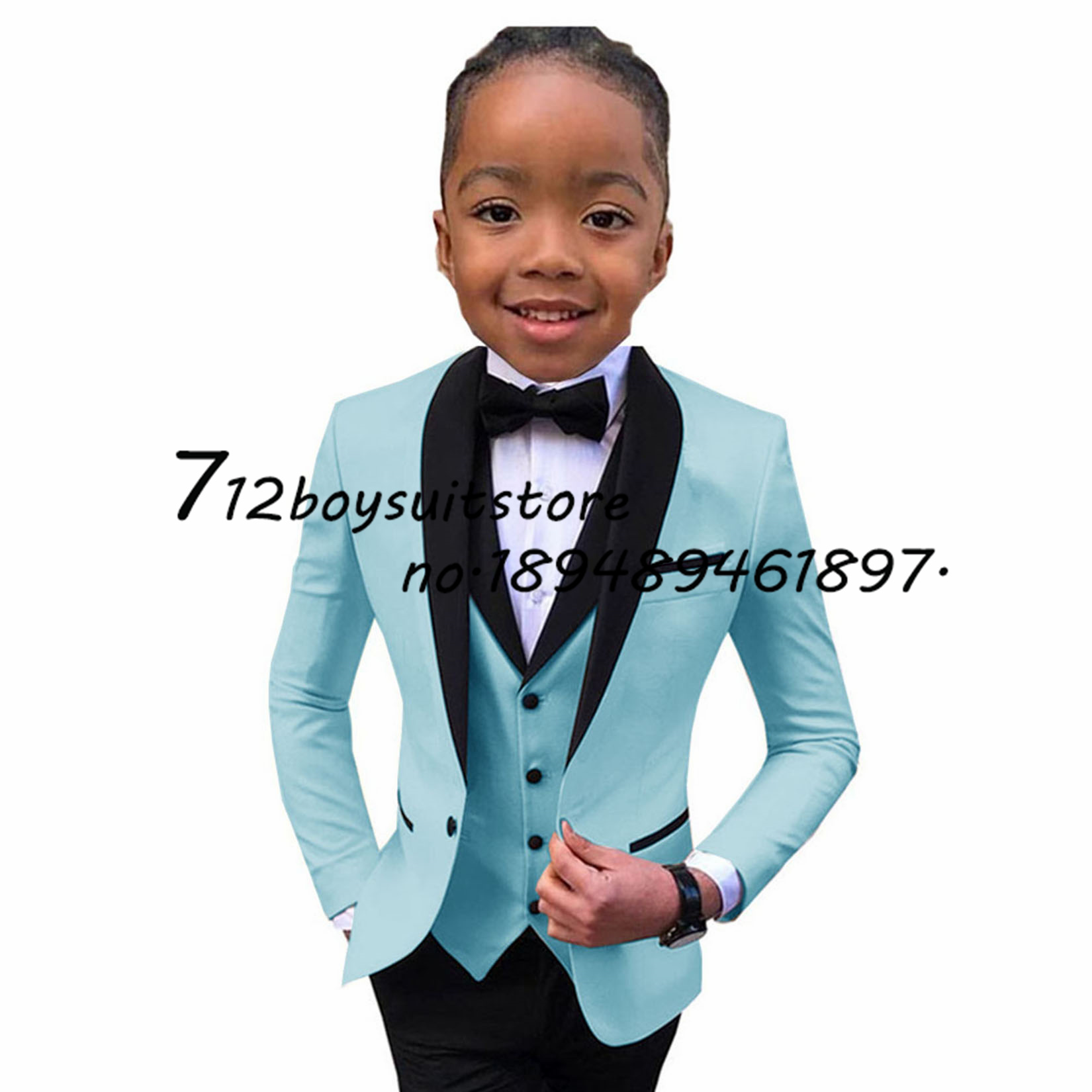 Formal Boys Suit 3 Pieces Wedding Tuxedo Kids Jacket Pants Vest Set Fashion Blazer Child Slim Fit Complete Clothes
