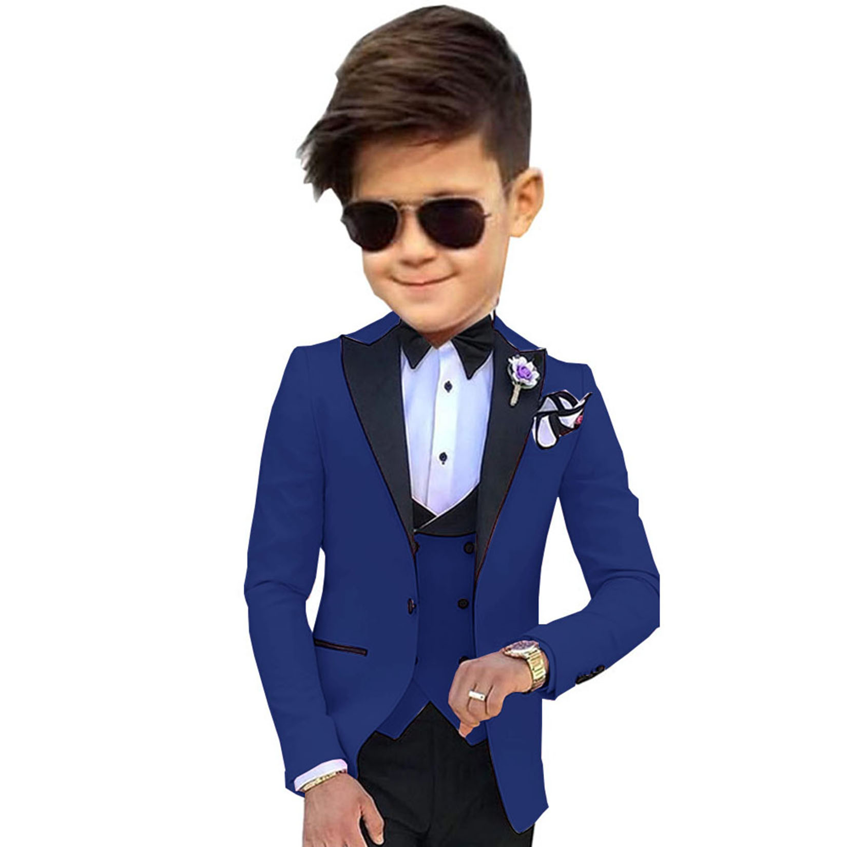 Formal Boys Suit Wedding Kids Tuxedo 3 Piece Jacket Pants Vest Set Child Blazer Custom Children Suits for 3-16 Years