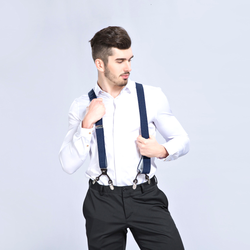 Suspenders Mens Fashion Women Shirt leather 6 clips Braces Male Vintage Casual suspensorio Trousers Strap 35120cm 230217