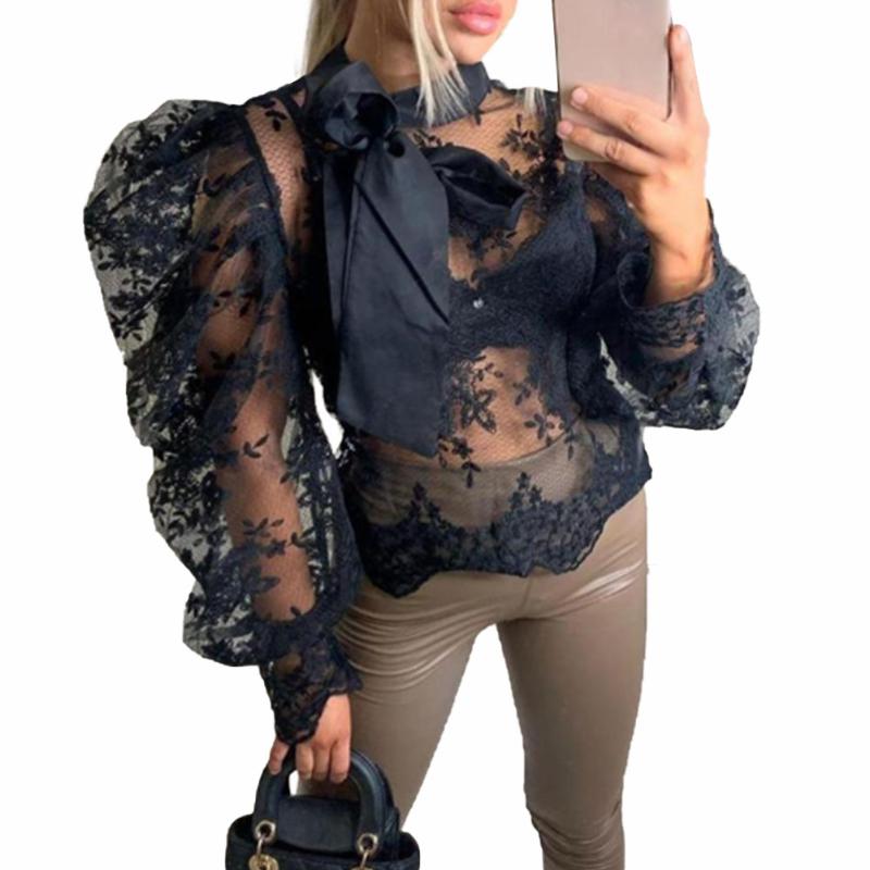 Women' Blouses & Shirts Sexy Women Lady Crochet Mesh Sheer See-Through Long Puff Sleeve Tops Shirt Bow Neck Loose Casual Blouse Top, Black
Women' Blouses & Shirts Sexy Women Lady Crochet Mesh Sheer See-Through Long Puff Sleeve Tops Shirt Bow Neck Loose Casual Blouse Top, Black