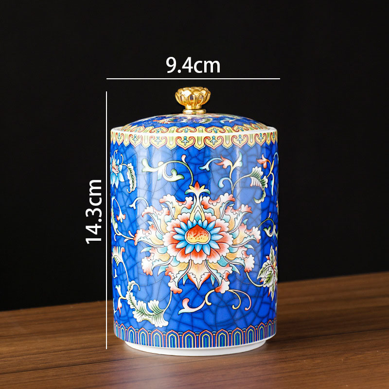 Storage Bottles Jars European Ceramic Storage Jar Enamel Decorative Kitchen Cereal Dispenser Coffee Table Desktop Tea Canister Living Room Candy Jars 
