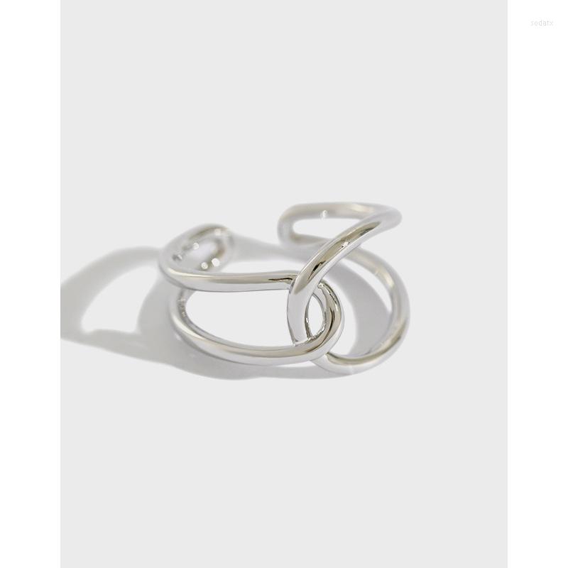 Cluster Rings Korean S925 Sterling Silver Ring INS Minimal Line Interlaced Female Personalized Open
Cluster Rings Korean S925 Sterling Silver Ring INS Minimal Line Interlaced Female Personalized Open