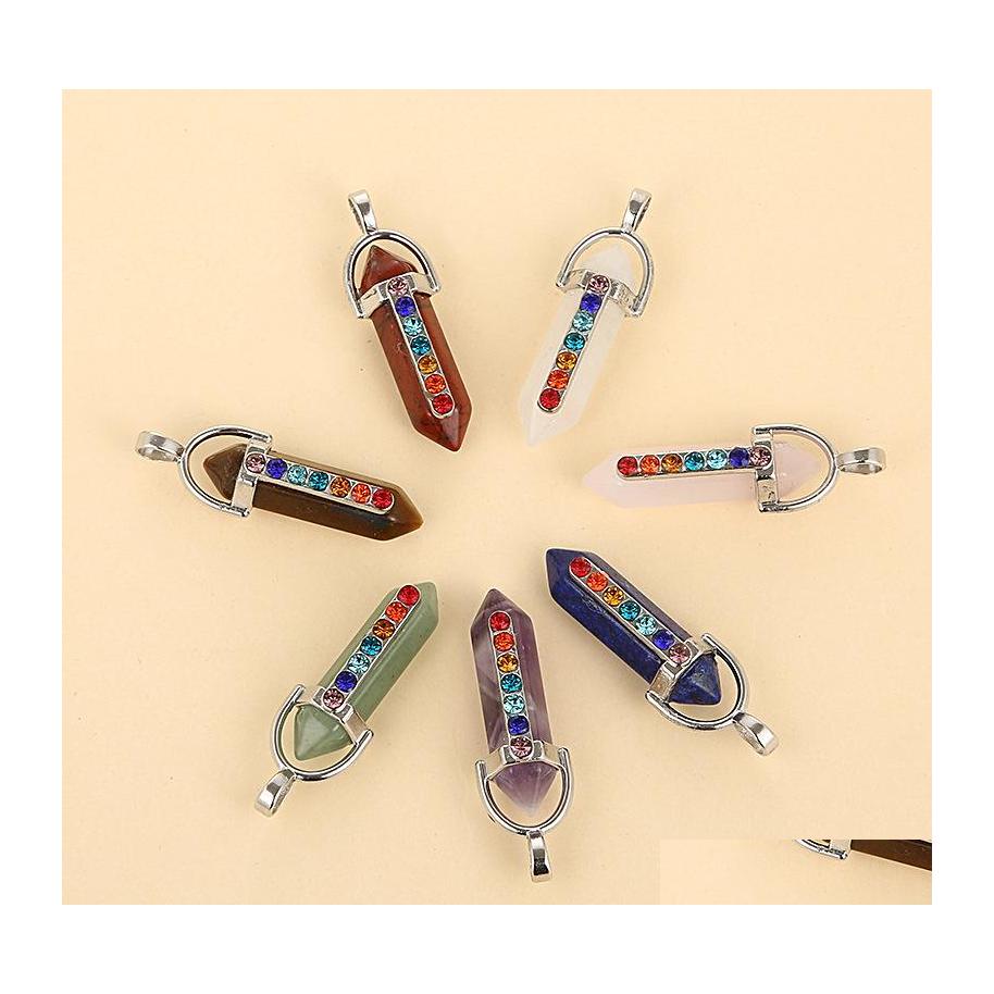 Charms Natural Stone 32X8Mm Hexagon Prism Rose Quartz Amethyst Opal Chakra Pendum Pendant For Diy Necklace Earrings Drop Delivery Je Dh1Ut
Charms Natural Stone 32X8Mm Hexagon Prism Rose Quartz Amethyst Opal Chakra Pendum Pendant For Diy Necklace Earrings Drop Delivery Je Dh1Ut
