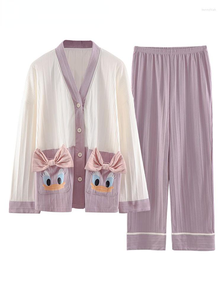 Women's Sleepwear Women Cartoon Pajama 2 Pcs Sets Rib Knit Full Sleeve Single-breasted Shirt Pockets Elastic Waist Pants Home Clothes 2023, 5236
Women's Sleepwear Women Cartoon Pajama 2 Pcs Sets Rib Knit Full Sleeve Single-breasted Shirt Pockets Elastic Waist Pants Home Clothes 2023, 5236