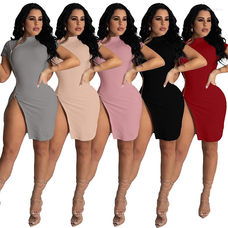 Casual Dresses 2023 Women Summer Dress Two End Zipper Short Sleeve Empire Stand Collar Sheath Elastic Solid Mini Package Hip, Red
Casual Dresses 2023 Women Summer Dress Two End Zipper Short Sleeve Empire Stand Collar Sheath Elastic Solid Mini Package Hip, Red