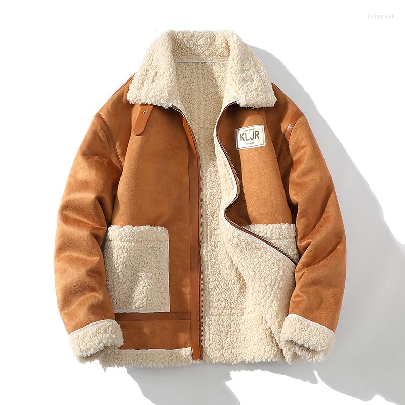 Men's Jackets Retro Winter Warm Lambs Wool Fleece Zipper Coat Motorcycle Biker Slim Fit Men's And Women's Leather Jacket Black Khaki
Men's Jackets Retro Winter Warm Lambs Wool Fleece Zipper Coat Motorcycle Biker Slim Fit Men's And Women's Leather Jacket Black Khaki
