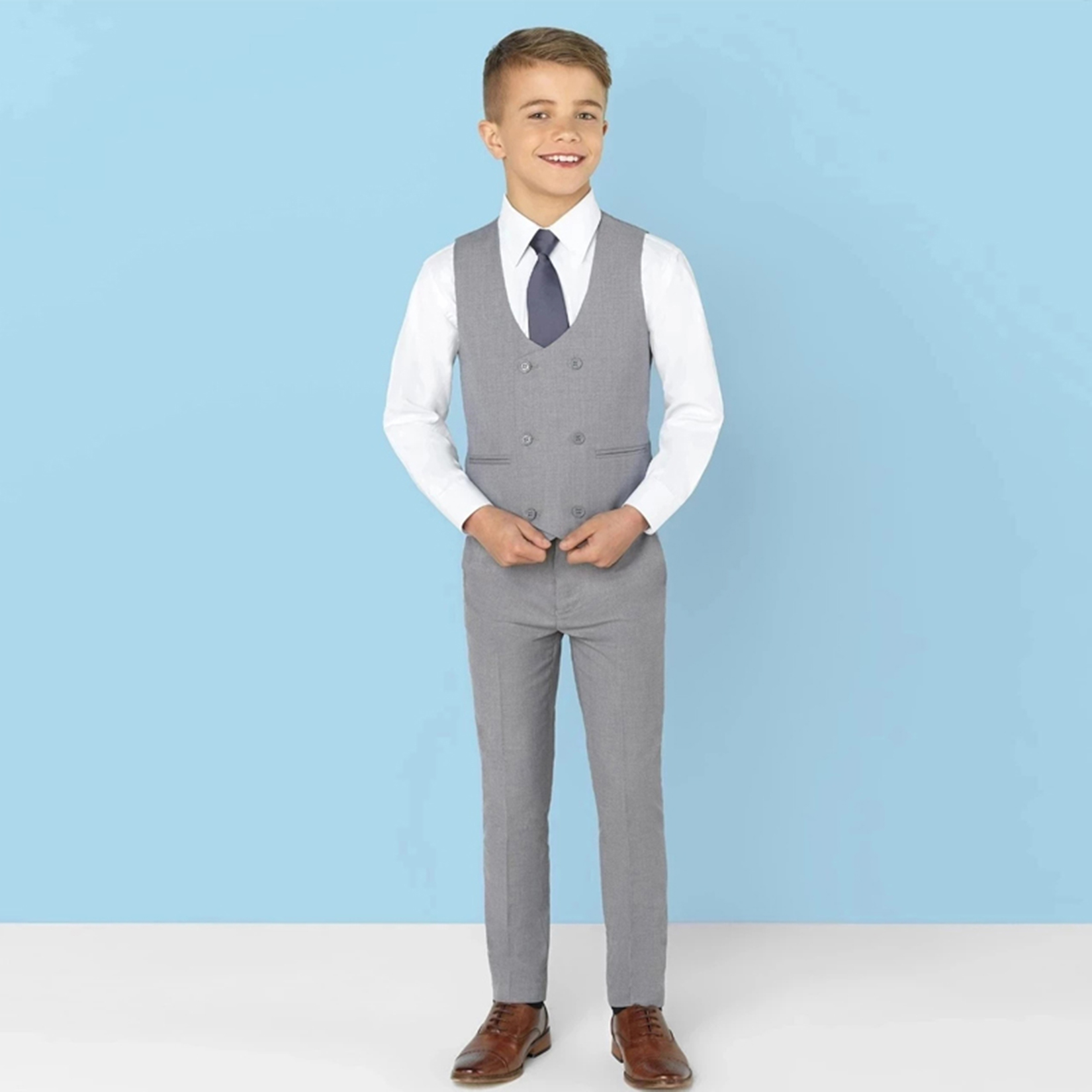 Boys Suit Formal Blazer Wedding Tuxedo 3 Piece Set Kids Jacket Vest Pants Complete Children Clothes