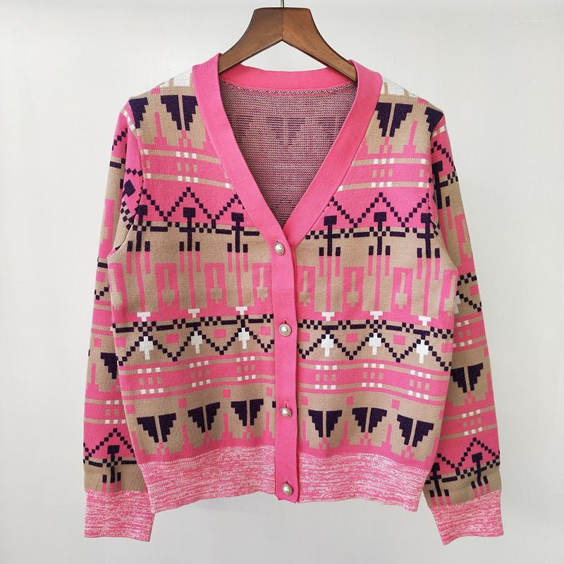 Women' Knits 2023 Autumn Women' Pink Geometric Jacquard V-Neck Long-Sleeved Sweater Cardigan Short Single Breasted Coat Vestidos
Women' Knits 2023 Autumn Women' Pink Geometric Jacquard V-Neck Long-Sleeved Sweater Cardigan Short Single Breasted Coat Vestidos