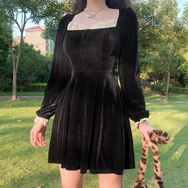 Party Dresses Women Gothic Lolita Casual Long Sleeve High Waist Bodycon A-Line Mini Vintage Slim Punk Goth, Black
Party Dresses Women Gothic Lolita Casual Long Sleeve High Waist Bodycon A-Line Mini Vintage Slim Punk Goth, Black