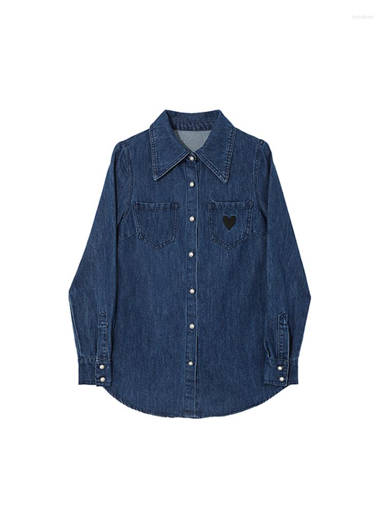Women' Blouses Loose Casual Solid Color Women Shirt Spring Lapel Long Sleeve Over-shirt Embroidery Retro Pearl Button Harajuku Oversize, Blue
Women' Blouses Loose Casual Solid Color Women Shirt Spring Lapel Long Sleeve Over-shirt Embroidery Retro Pearl Button Harajuku Oversize, Blue