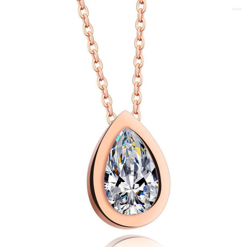 Pendant Necklaces Fashion Rose Gold Color Stainless Steel Clear Crystal Water Drop Necklace Zircon & Pendants For Women
Pendant Necklaces Fashion Rose Gold Color Stainless Steel Clear Crystal Water Drop Necklace Zircon & Pendants For Women