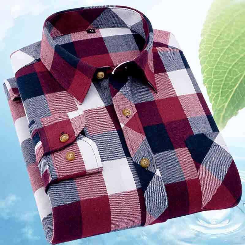 Men's Casual Shirts Spring And Autumn Fashion Brushed Flannel Plaid Button-down Single Patch Pocket Long Sleeve Gingham ShirtMen's, M621
Men's Casual Shirts Spring And Autumn Fashion Brushed Flannel Plaid Button-down Single Patch Pocket Long Sleeve Gingham ShirtMen's, M621