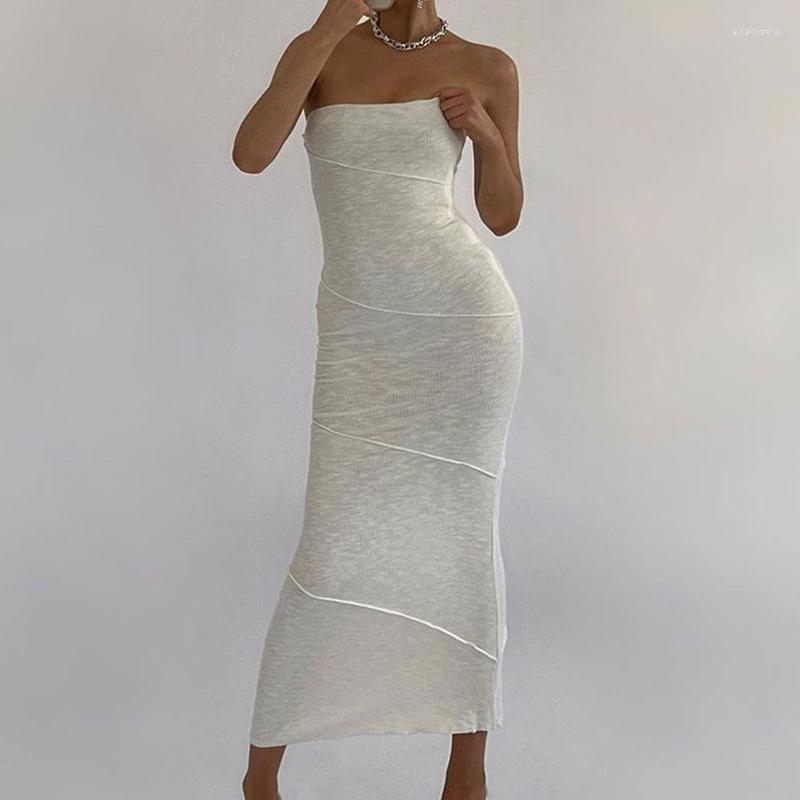Casual Dresses 2023 Fashion Elegant Sexy Solid Color Strapless Pencil Dress Summer Women Sleeveless Bodycon Maxi For Club Evening Party, White
Casual Dresses 2023 Fashion Elegant Sexy Solid Color Strapless Pencil Dress Summer Women Sleeveless Bodycon Maxi For Club Evening Party, White